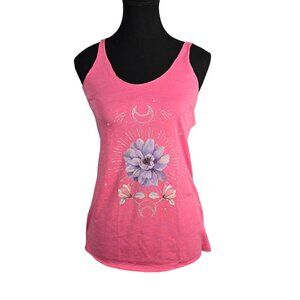 NWOT | Next Level Apparel Celestial Tank Top | Watercolor Floral | Moon Phases |